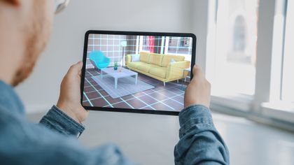 AR furniture in living room
